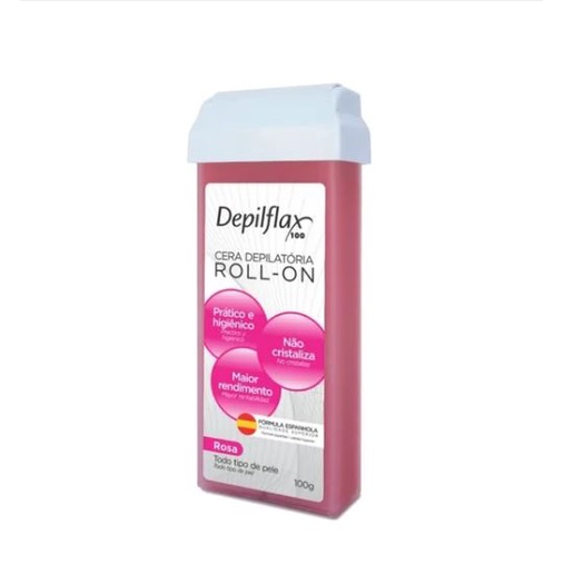 Depilflax Cera Depilatória Refil Roll-on Rosa 100g DEPILAÇÃO