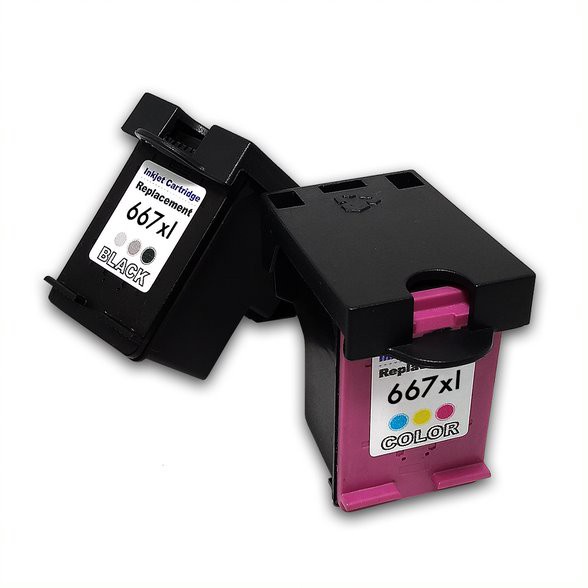 Kit 2 cartuchos 667XL black /color  compatível 15ml cada