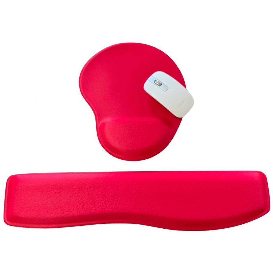 Kit Mouse Pad + Apoio Teclado Ergonômico Espuma - Home Office  Vermelho em Oferta na Shopee