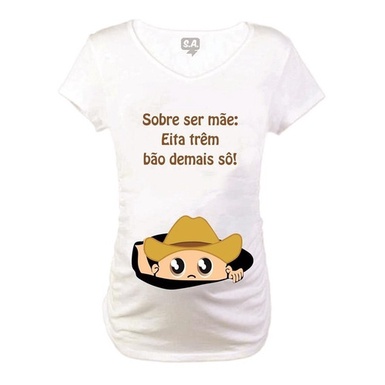 Baby Long Gestante Personalizada Ser Mãe Trem Bão Demais Sô!