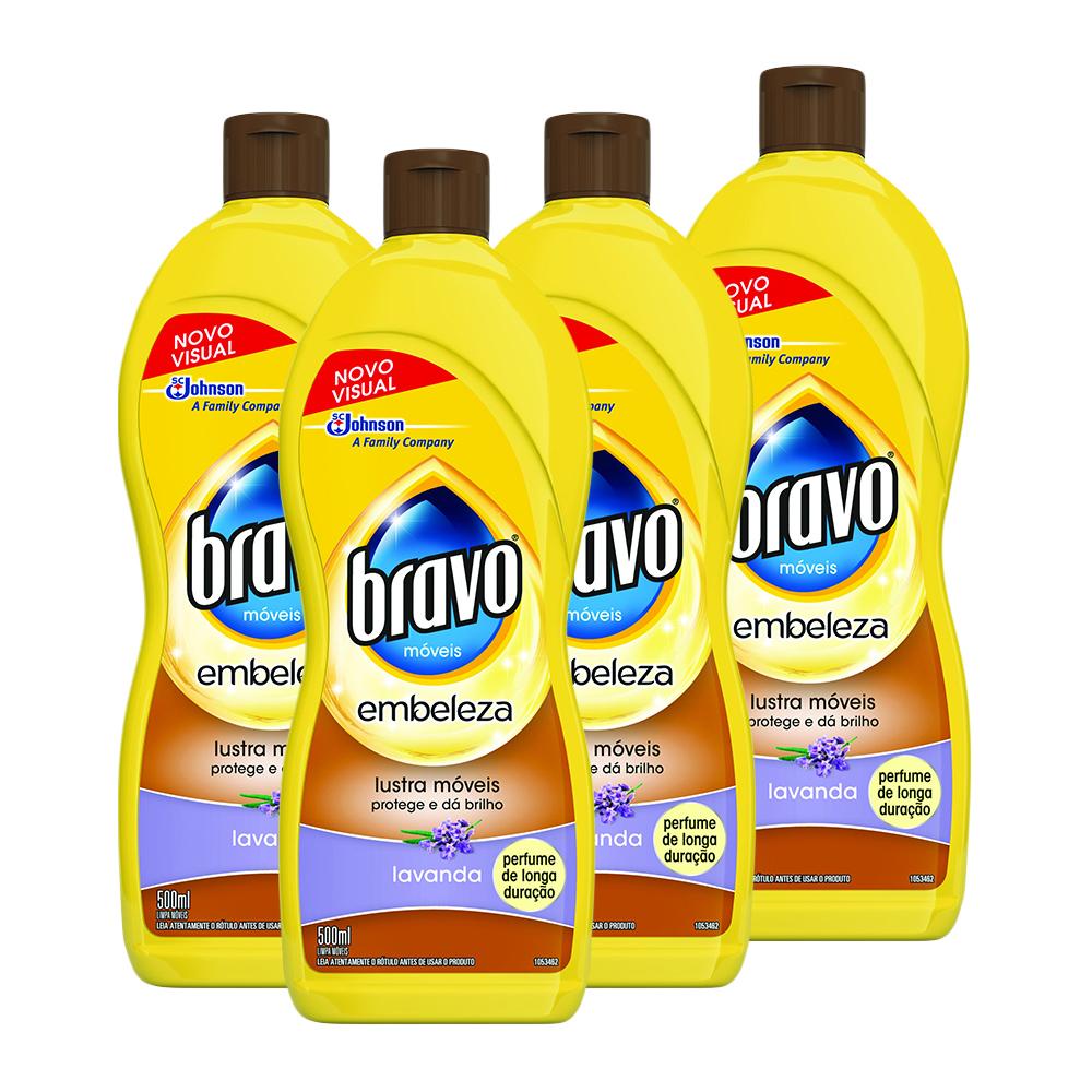 Kit 4 Lustra-Móveis Bravo Brilho Prático Lavanda 500ml em Oferta na Shopee