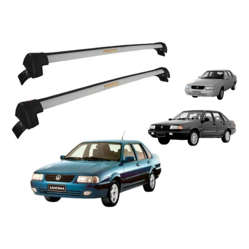 Rack de teto Bagageiro Volkswagen Santana 4 portas 1992 até 2006 Esportivo de alumínio PRETO ou PRATA