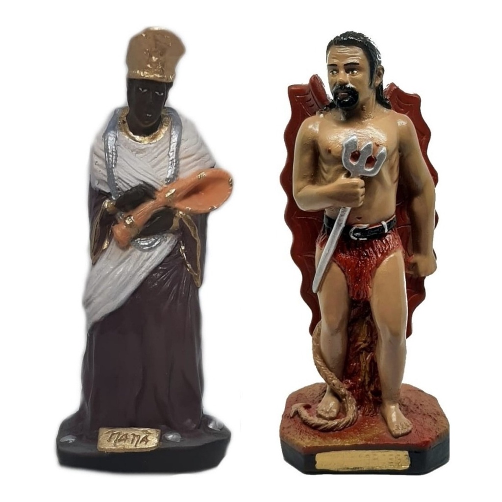 Imagem Orixá Nanã E Exu Morcego Candomblé Umbanda Estátua