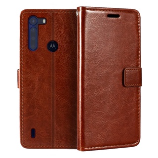 Capa Flip Com Carteira De Couro Pu Para Motorola Moto One Fusion Plus +