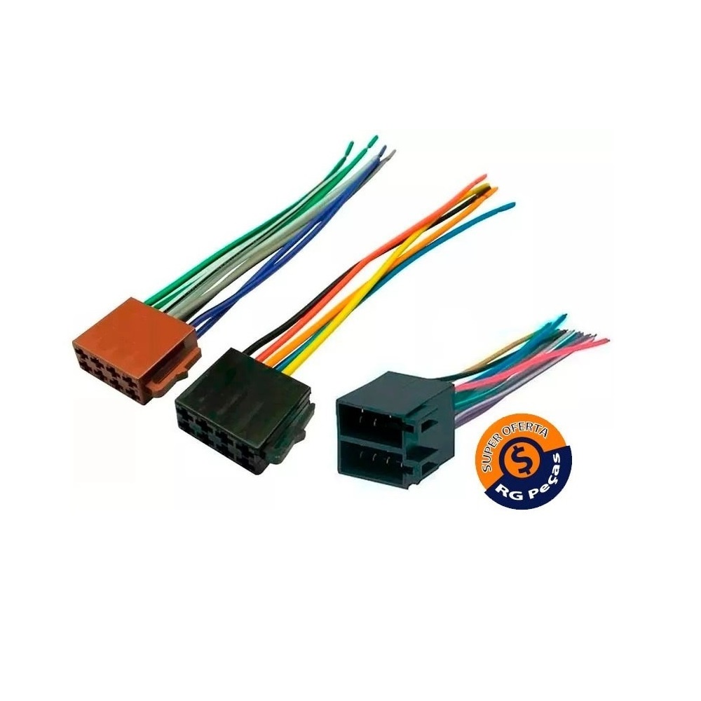 Kit Chicote Conector Iso Macho E Femea Universal 16 Vias