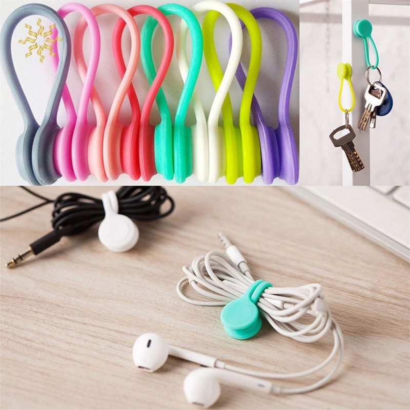 3 Peças - Clipes de Borracha Com Imã Para Prender Fone de Ouvido/Carregador/Cabo USB/ Organizador de Cabos