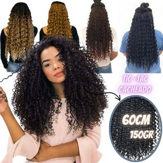 Alongamento Cabelo Orgânico Aplique Tic Tac Mega Hair Cacheado 60cm