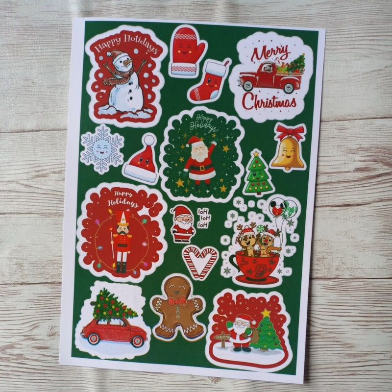 Cartela adesiva natal, papai Noel, adesivos de natal, boneco de neve, soldadinho de chumbo, biscoito de gengibre