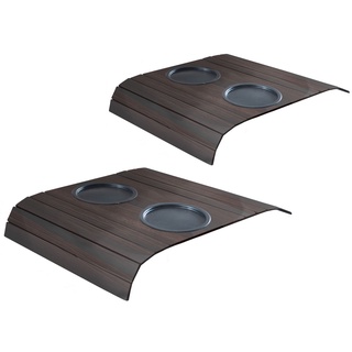 Kit 2 Bandejas Flexíveis Sofá Esteirinha Com Porta Copos Café Vinho Cerveja Água Esteira Mdf