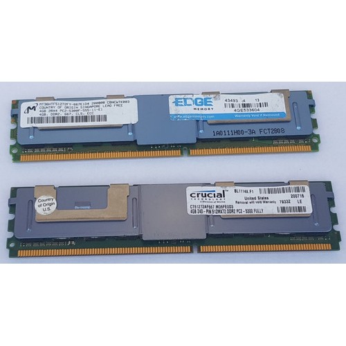 Memória Crucial E Edge 8gb Pc2-5300f Ddr2 667 Cl5 Ecc Servidores 2x4
