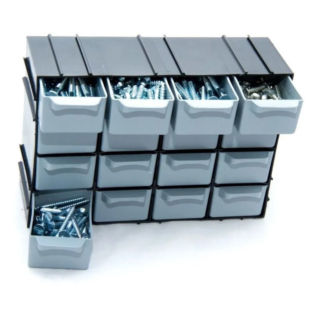 Kit Gaveteiro 300 Peças Parafusos Porcas Arruelas - 10 Medidas