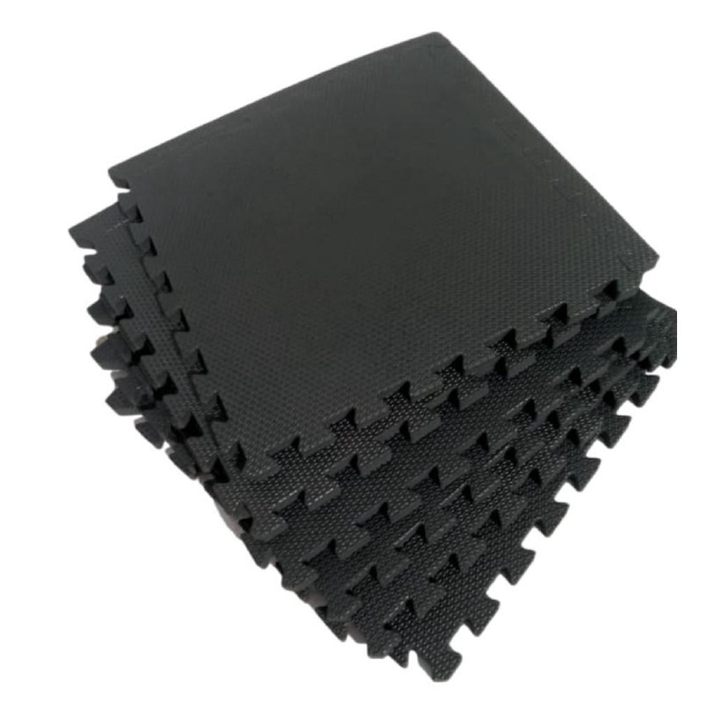 Kit 10 Tatames Tapetes EVA 50x50x1cm 10mm Preto com Bordas de Acabamento Linha Premium em Oferta na Shopee