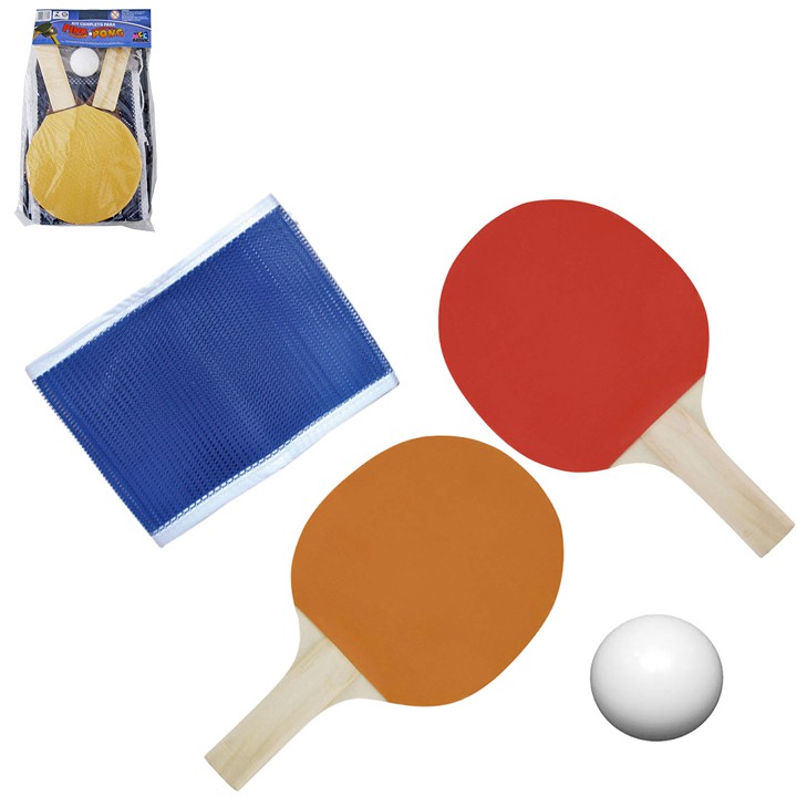 Raquete De Ping Pong Com 2 Unidades + Bolinha + Suporte + Rede