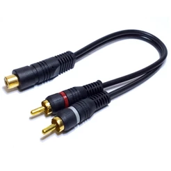 Cabo Rca Y 2 Macho Para 1 Fêmea Preto Universal Banhado Ouro