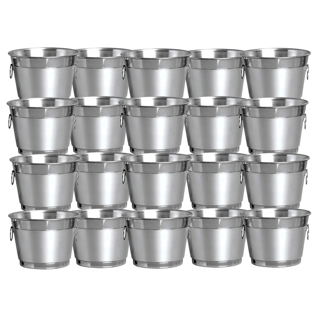 Kit 10 Balde de Gelo E Cerveja Aluminio Puro e reforcado 6 litros para acomodar volumes de garrafa e gelo