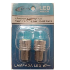 Par Lampada Led Branca 2 Polos 3 Smd Bay15d 1034 Universal