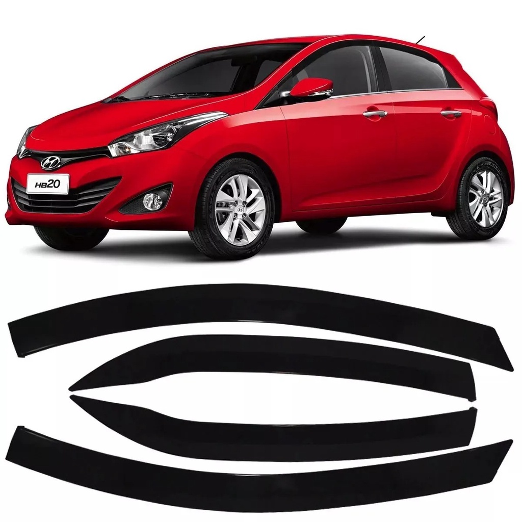 Jogo Calha de Chuva Hyundai Hb20 Hatch Hb20x 2013 a 2019 4p