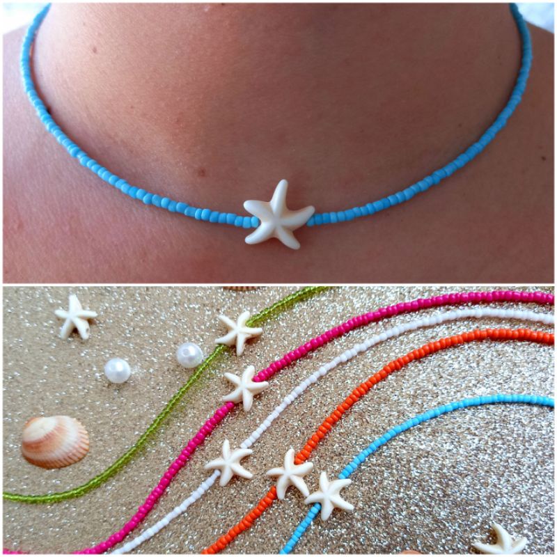 Colar Choker Estrela-do-Mar | Moda Praia Verão em Oferta na Shopee