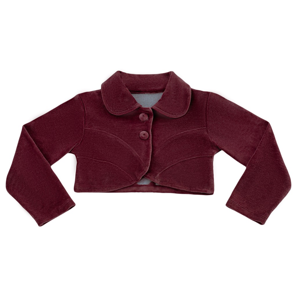 Bolero Infantil Plush Casaquinho de Festa para Menina Vinho Orquidea