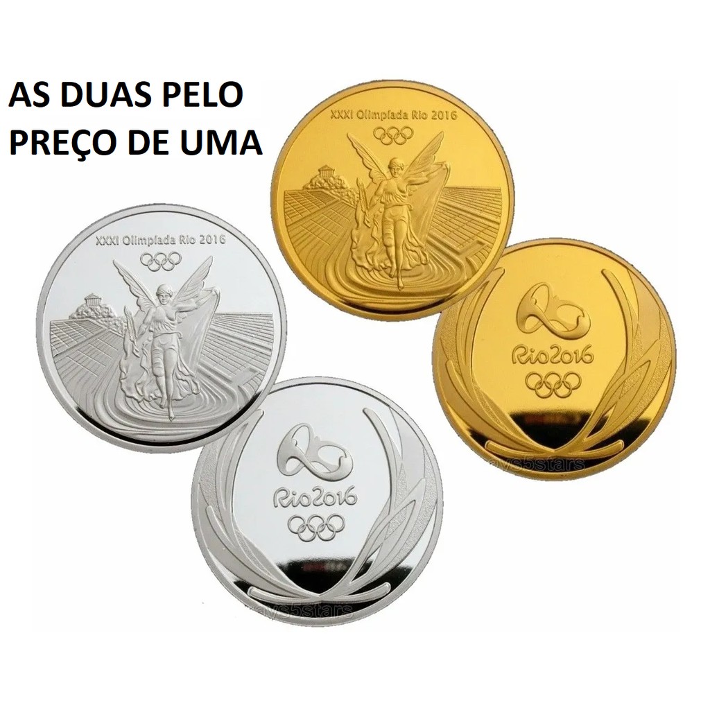 Moeda Medalha De Ouro E Prata Olimpiadas Rio 2016- Souvenir
