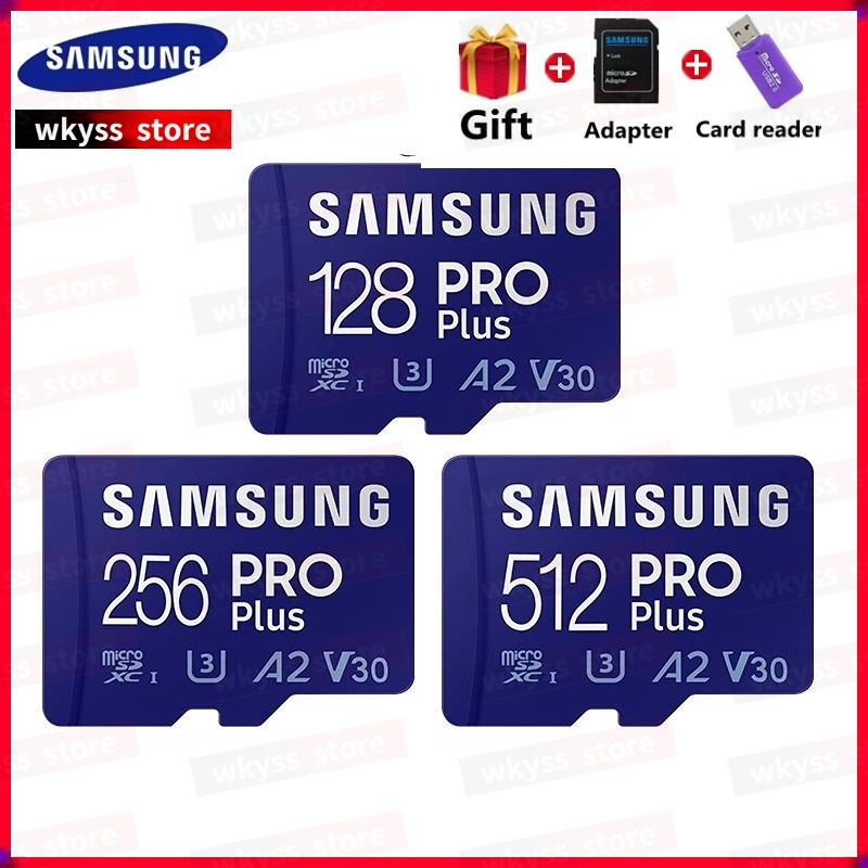 Cartão De Memória SAMSUNG PRO Plus Micro SD 16GB 32GB 64GB Microsd 128GB/256GB/512GB 1024GB Cartões TF/U3/4K Flash