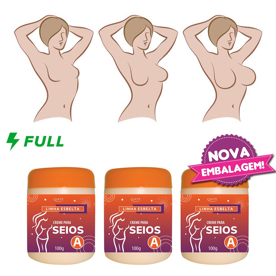 Kit 3 Cremes Estimulantes Para AMENTAR Crescer SEIOS 100g (Com Commipheroline e Adipofill Estimulam oS Adipócitos em Oferta na Shopee