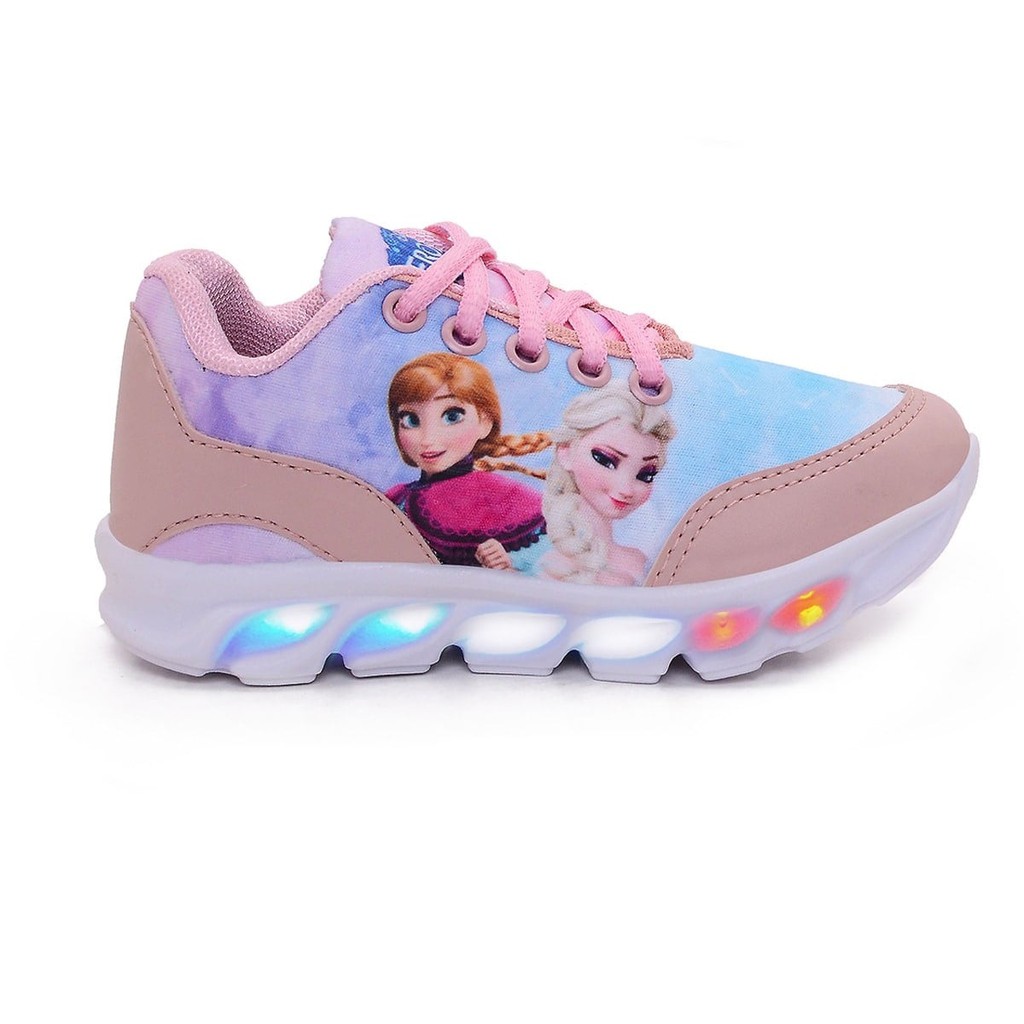 Tênis I Antil Casual Escolar Feminino Menina Desenho Personagem de LED Luzes Frozen — R$ 44,90 em Shopee, 50% OFF