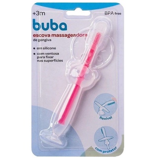 Escova Massageadora De Gengivas Rosa Buba Novo