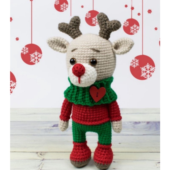 Rena amigurumi/Rena natalina/Rena brinquedo/decoração natal
