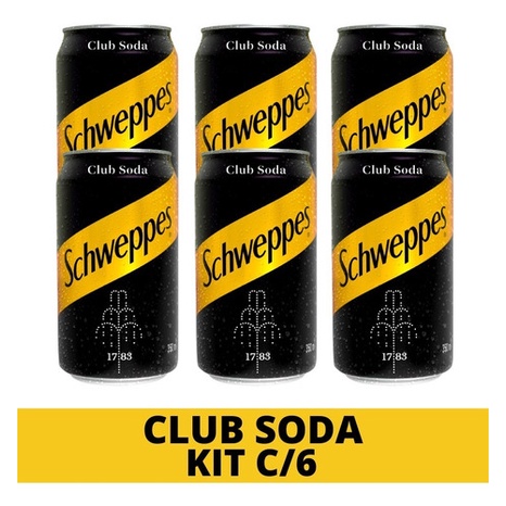 Refrigerante Schweppes Club Soda Original Lata 350ml Pacote com 6 unidades  | Shopee Brasil