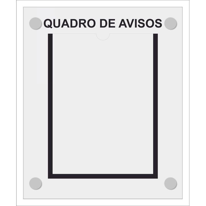 Quadro De Aviso Gestão Com 1 Displays A4 Acrílico Preto