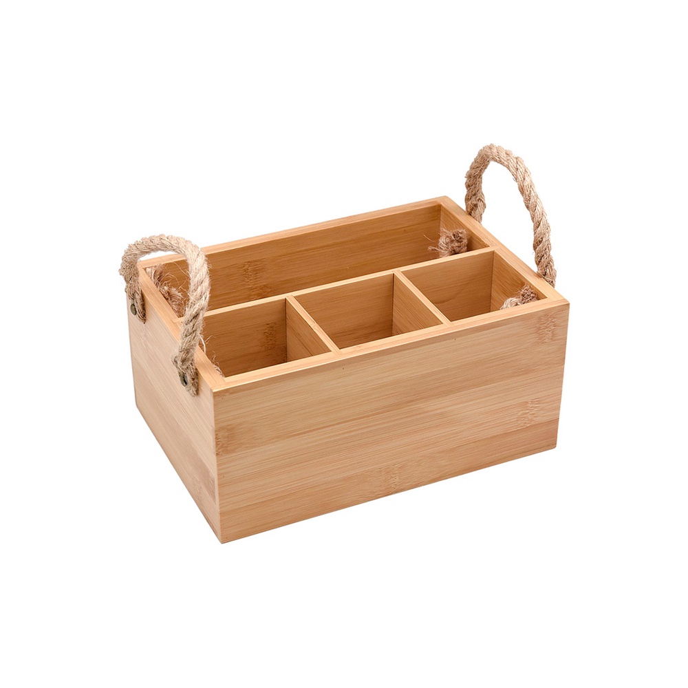Porta Talheres De Bambu Com Alça Natural - Oikos - Home & Living