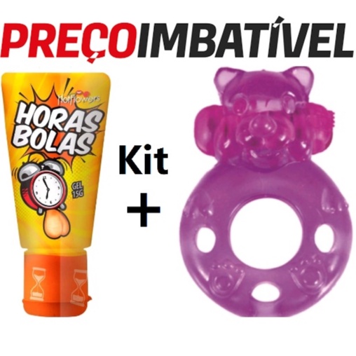 Kit Gel Horas Bolas umectante e estimulante mais Anel Peniano vibrador ...