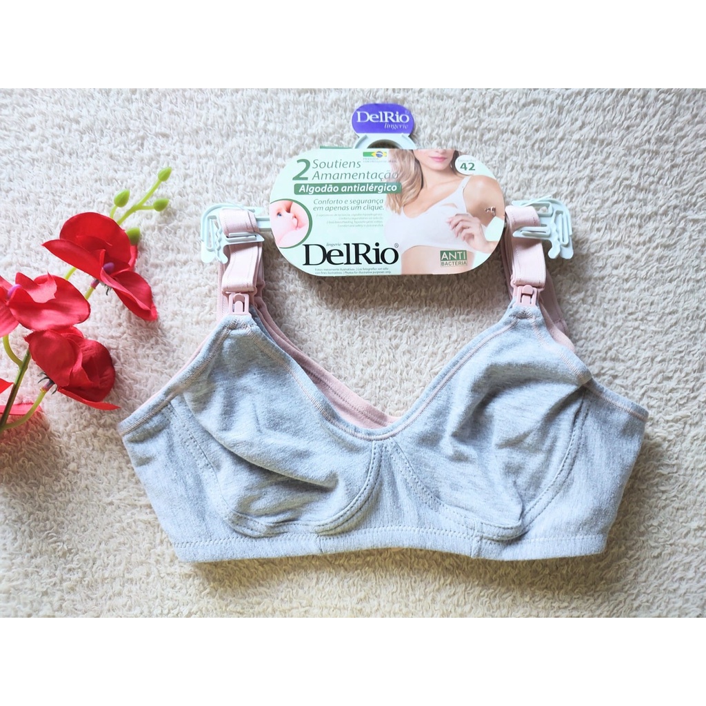 Kit Com 2 Sutiãs Amamentação Duo DelRio- TM- Variados | Shopee Brasil