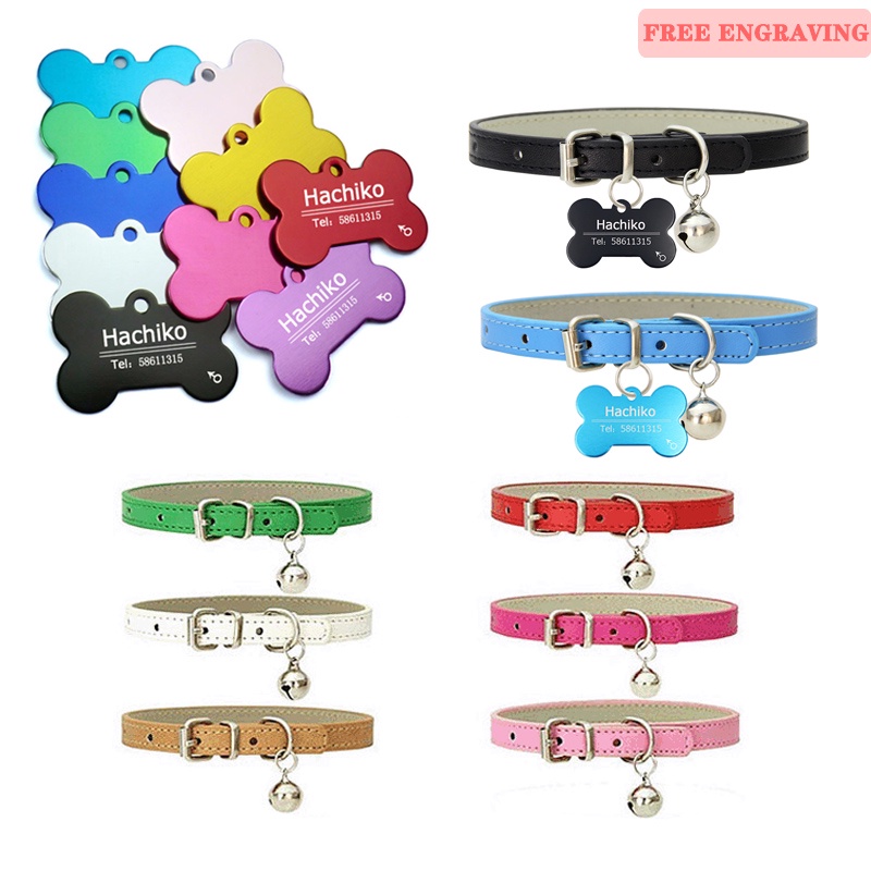 【Gravura grátis】Coleira Pet Nome Personalizado cãozinho Cachorro Gato (incluindo campainha) em Oferta na Shopee