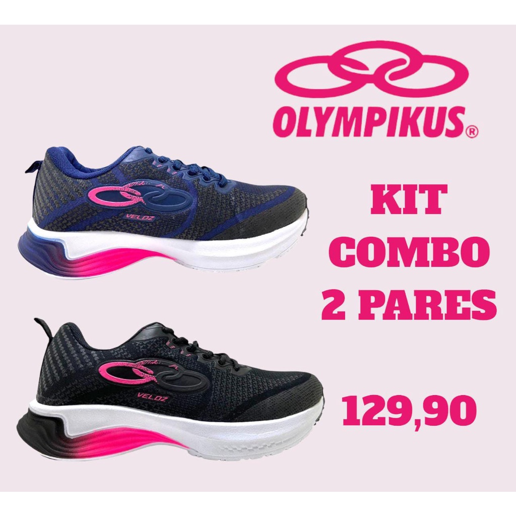 Gooey the study Australian person Combo Kit 2 Pares Tênis Olympikus Feminino Esportivo Caminhada Promoção |  Shopee Brasil