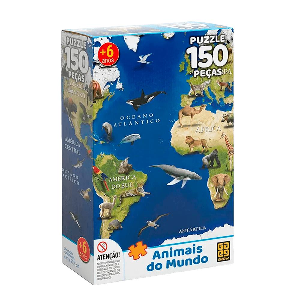 Puzzle 150 peças Animais do Mundo em Oferta na Shopee