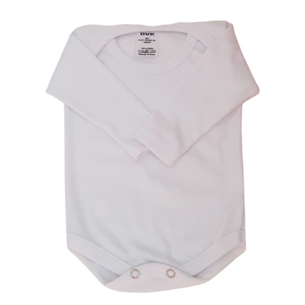Body Bebe Manga Longa Suedine Branco Liso 100% Algodão Basico Macio Antialergico Enxoval Infantil Menino Menina Saida Maternidade em Oferta na Shopee