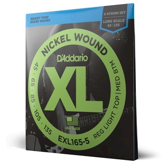 Encordoamento Para Baixo 5 Cordas .045 D'Addario XL Nickel Wound EXL165-5