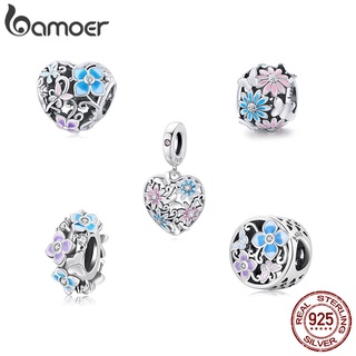 Bamoer Secret Garden Series 3 Estilos 925 Sterling Silver Fashion Charmes Para Colar Acessórios De Joias DIY SCC2061