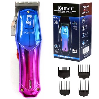 Aparador De Cabelo Kemei Original Sem Fio Para Homens Potente Máquina De Corte Recarregável Elétrica De Barba Ajustável em Oferta na Shopee