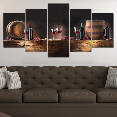 Quadro Decorativo Vinho Uva Adega Sala Cozinha Taça Copa*