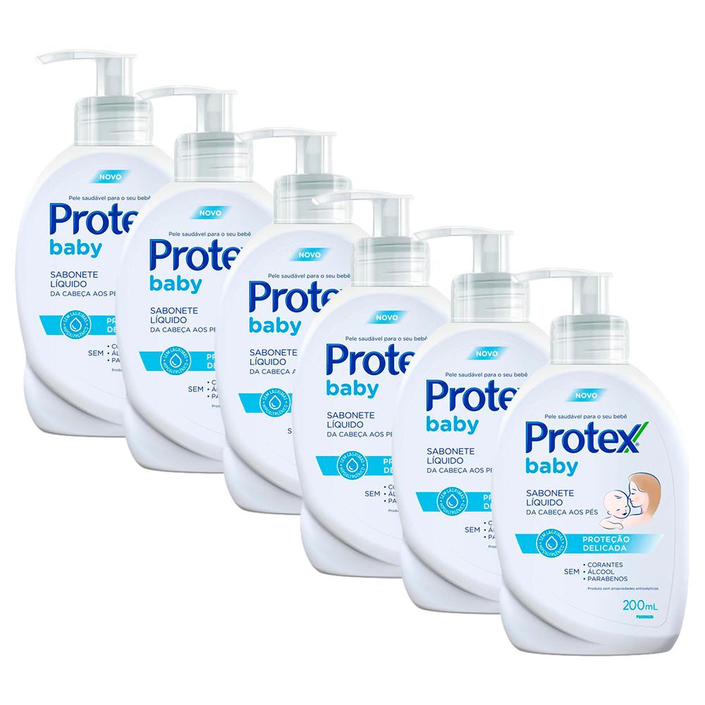 Kit 6 Sabonete Líquido Infantil Protex Baby 200ml	 em Oferta na Shopee