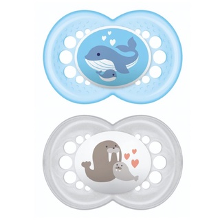 Kit 2 Chupetas Bico de Silicone Deep Sea 6m+ Azul - MAM