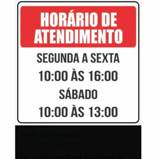 Placa Horário de Atendimento  50x40cm em Oferta na Shopee