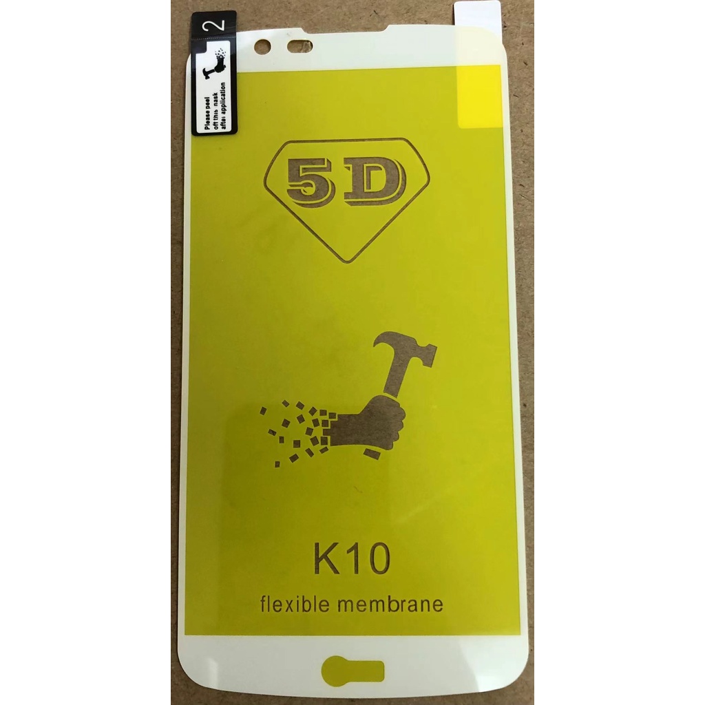 Película De Gel 5d Nano LG K10 / K10 Novo (K10 2017) Com Borda : Branco