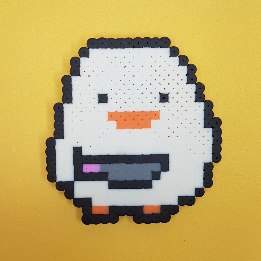 Chaveiro/ Ímã/ Bottom/ Pin - Pinto com Faca - Pixel Art/ Pixel Arte/ Perler Beads