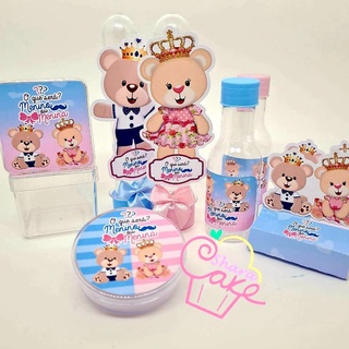 Kit Festa Chá Revelação Ursinho Realeza - 50 Peças