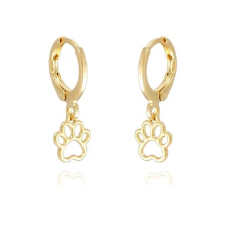 Brinco Argolinha Patinha Pet Pata Banho De Ouro 18K