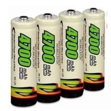 Kit 4 Pçs/Cartela Pilha AA Recarregável de 4700mAh Kit 4 Pçs/Cartela Pilha AA Recarregável de 4700mAh